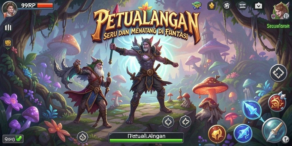 Tampilan utama <strong>99RP</strong> yang menunjukkan dunia petualangan penuh warna.