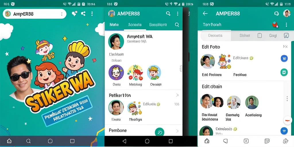 Tampilan antarmuka AMPER88 yang intuitif untuk pembuatan stiker.