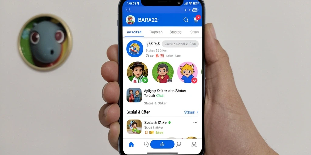 Antarmuka BARA22 menampilkan berbagai stiker yang menarik dan mudah digunakan.