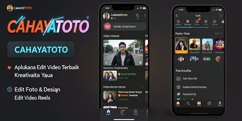 Antarmuka CAHAYATOTO menampilkan berbagai fitur editing video reels yang menarik.
