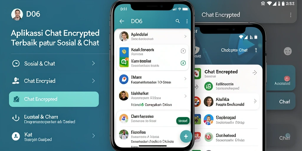 Tampilan antarmuka D06 yang sederhana dan modern untuk Chat Encrypted.