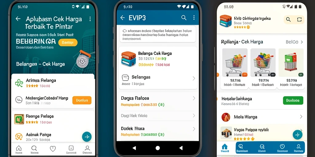 Antarmuka aplikasi EVIP3 untuk cek harga produk.