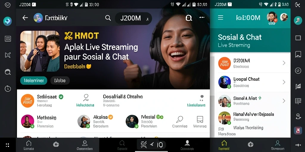 Antarmuka aplikasi J200M yang sederhana dan intuitif.