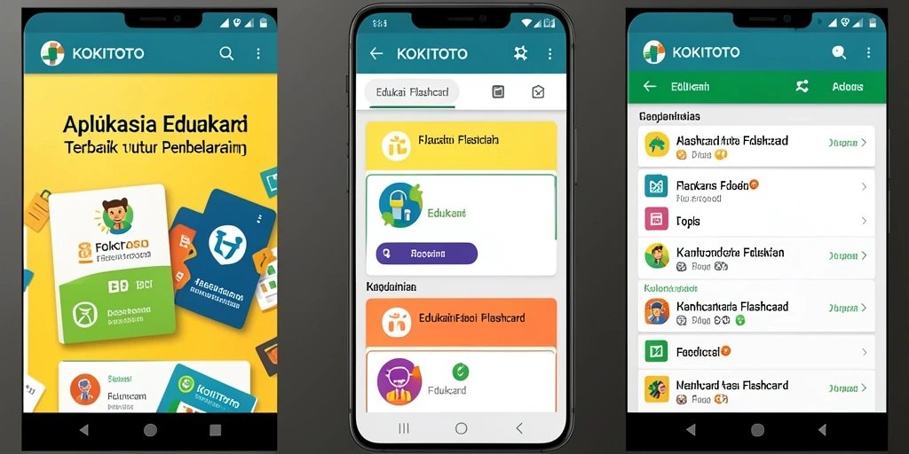 Antarmuka KOKITOTO menampilkan flashcard interaktif yang menarik dan mudah digunakan.