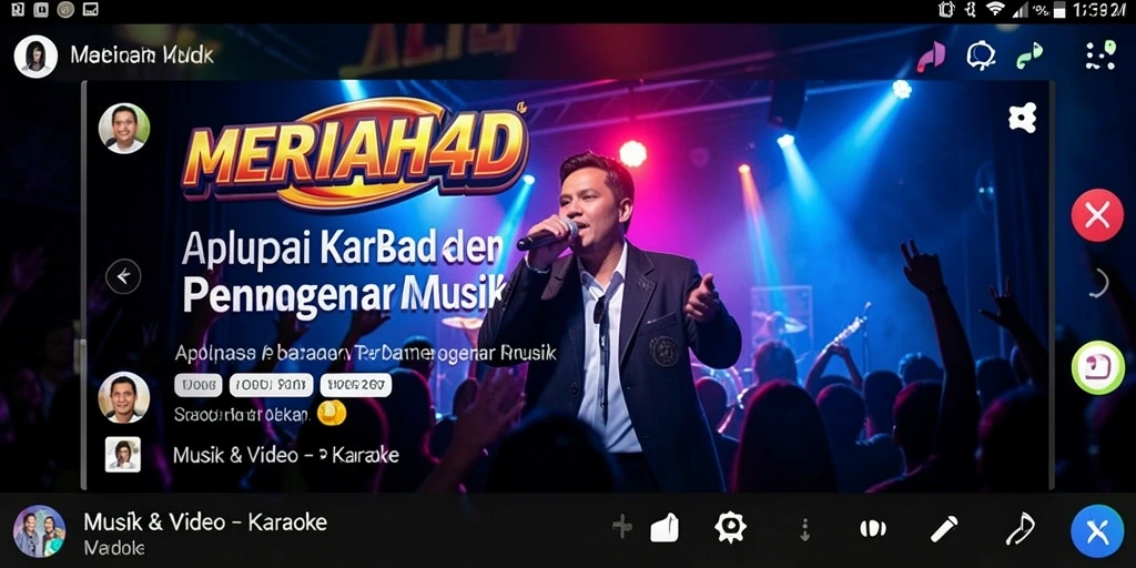 Tampilan antarmuka pengguna MERIAH4D yang menarik saat sesi karaoke.
