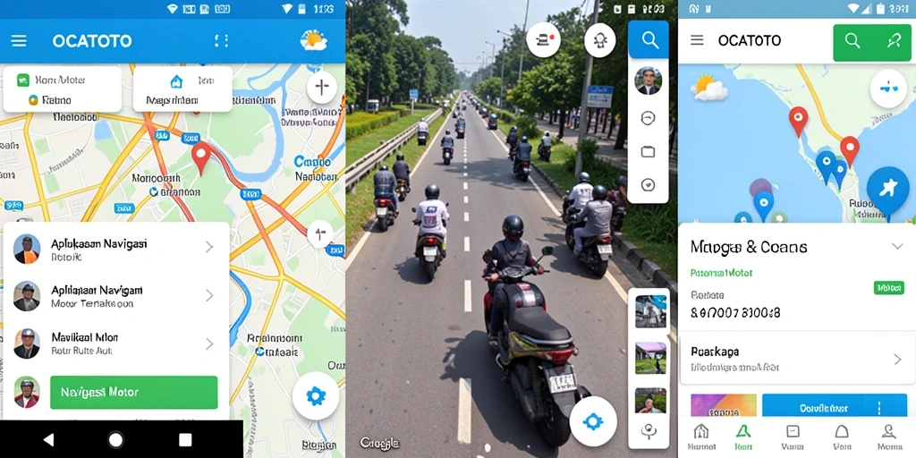 Tampilan antarmuka aplikasi OCATOTO untuk navigasi motor yang intuitif.