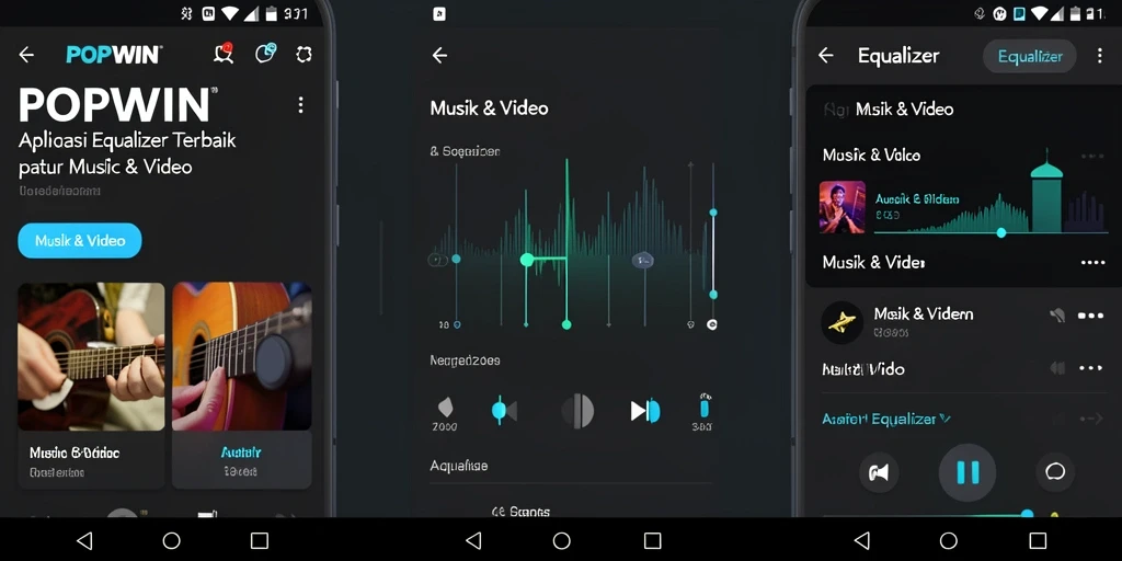 Tampilan antarmuka pengguna aplikasi Equalizer POPWIN yang intuitif.