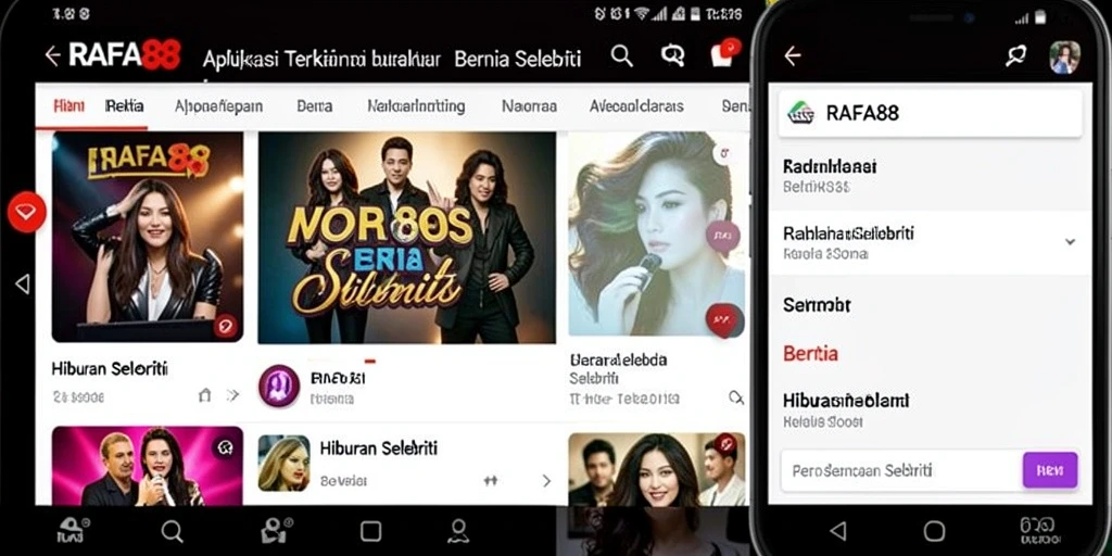 Tampilan antarmuka utama RAFA88 dengan berita selebriti terkini.