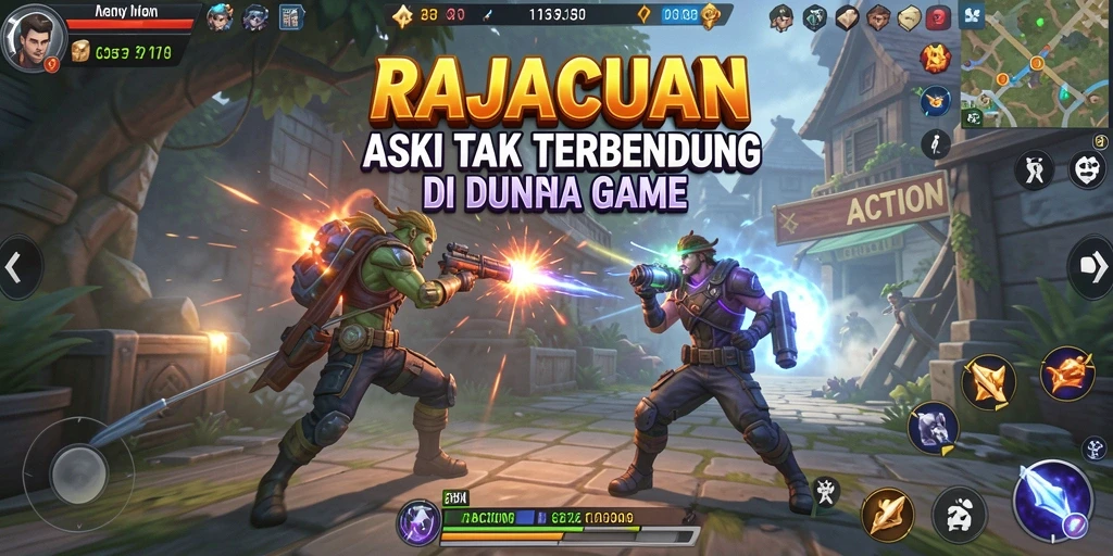 Tampilan antarmuka kreatif dan penuh aksi dari RAJACUAN.