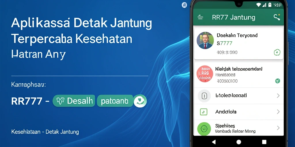 Antarmuka utama aplikasi RR777 menampilkan grafik detak jantung yang jelas.